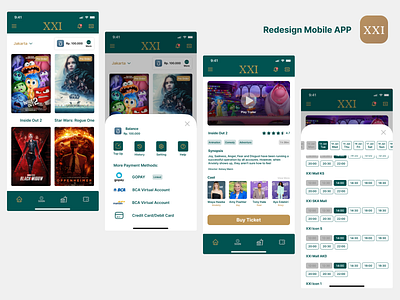 Redesign Mtix-Movie booking app app design mobile app movie booking app prototyping redesign uiux responsive ui ticket booking app ui uiux design