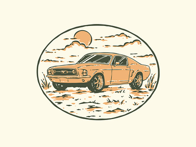 Vintage Garage : The Classic Wheels Illustration Project branding design graphic design illustration logo mountain nature vector
