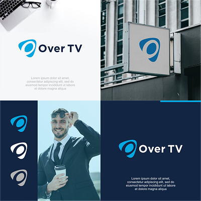 Over TV anthena aplikasi branding design graphic design illustration logo merek technology televisi ui vector vektor