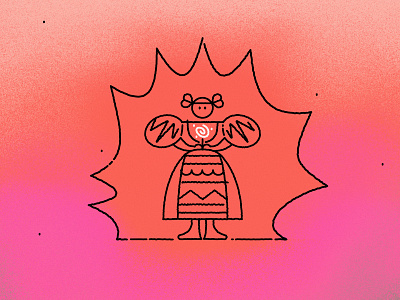 Moravia dancer artwork brush creative dancer design flower folk graphic design illustration illustrator ilustrace ilustración marekehrenberger orange pink prague red sketch vector visual