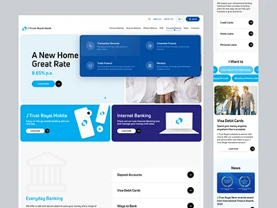 Bank Website Redesign bank desogn bank features bank menu bank slider bank website clean ui corporate web design corporate website fintech landing fintech website minimal ui responsive bank website web design website