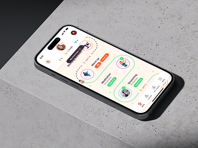 Habit Hero App UX/UI design achievments clean ap pdesign clean ui fitness app habit app ios design minimal app design minimal ui mobile bottom menu mobile ios app progress patch social fitness app user mobile profile wellness app