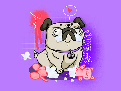 Doggo character design digital dog drawing mascot procreate