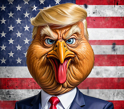 Untitled chicken illustration president usa
