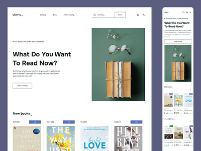 Book Store – Web Design branding design typography ui ux vector web