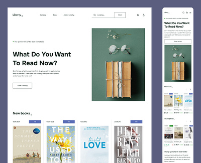 Book Store – Web Design branding design typography ui ux vector web