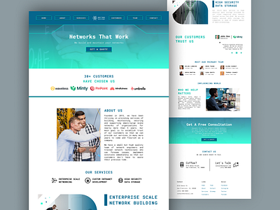Netwo Solutions Website | Full Page it landing page network networking web design website