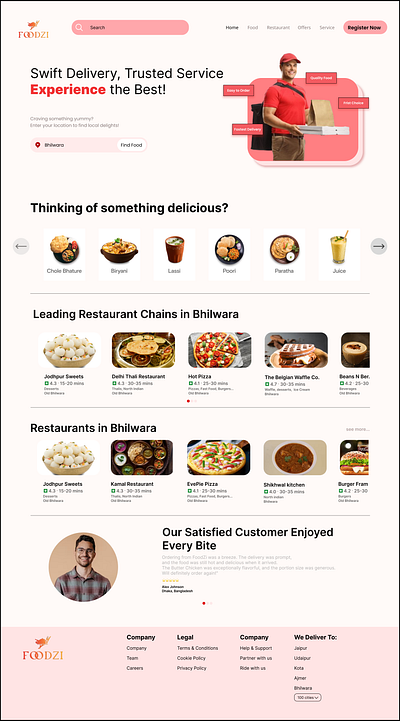 Food Delivery Website branding creativewebdesign design fooddelivery foodlovers graphic design landingpage typography uiuxdesign userexperience webdesign