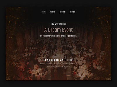 Noir Events Website | Above The Fold event event management event organization event planner landing page web design website