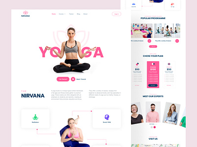 Yoga Website Landing Page landing page landing page design product design ui ui design uiux design web design yoga