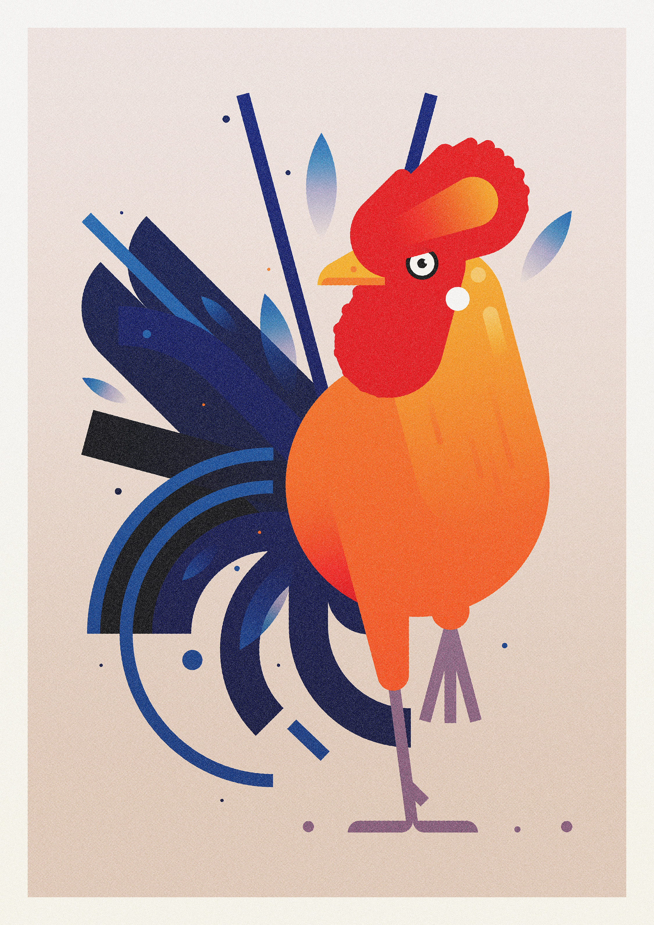 STRUT, Sri Lankan Junglefowl (2024) branding design illustration minimal illustration nature vector wildlife