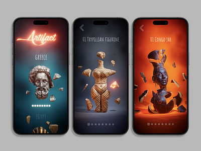 Artifact - 3D puzzle game 3d animation app application artifact ceramics clay concept design game ipad iphone mobile modeling motion graphics ui unity video