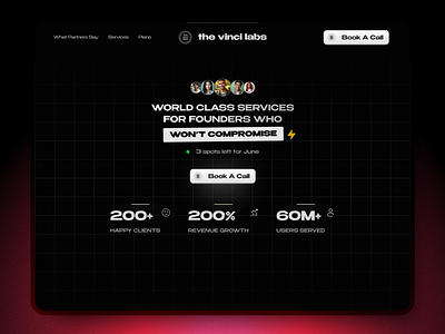 The Vinci Labs design landing page product design ui design web design