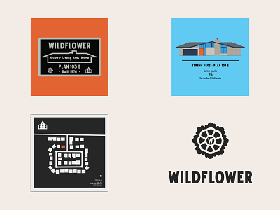 Wildflower Streng Bros Homes community - custom artwork adobe illustrator design package house drawing illustration logo logo design map map design map illustration mid century modern minimalism minimalist mockups signage design vector vector art vector illustration