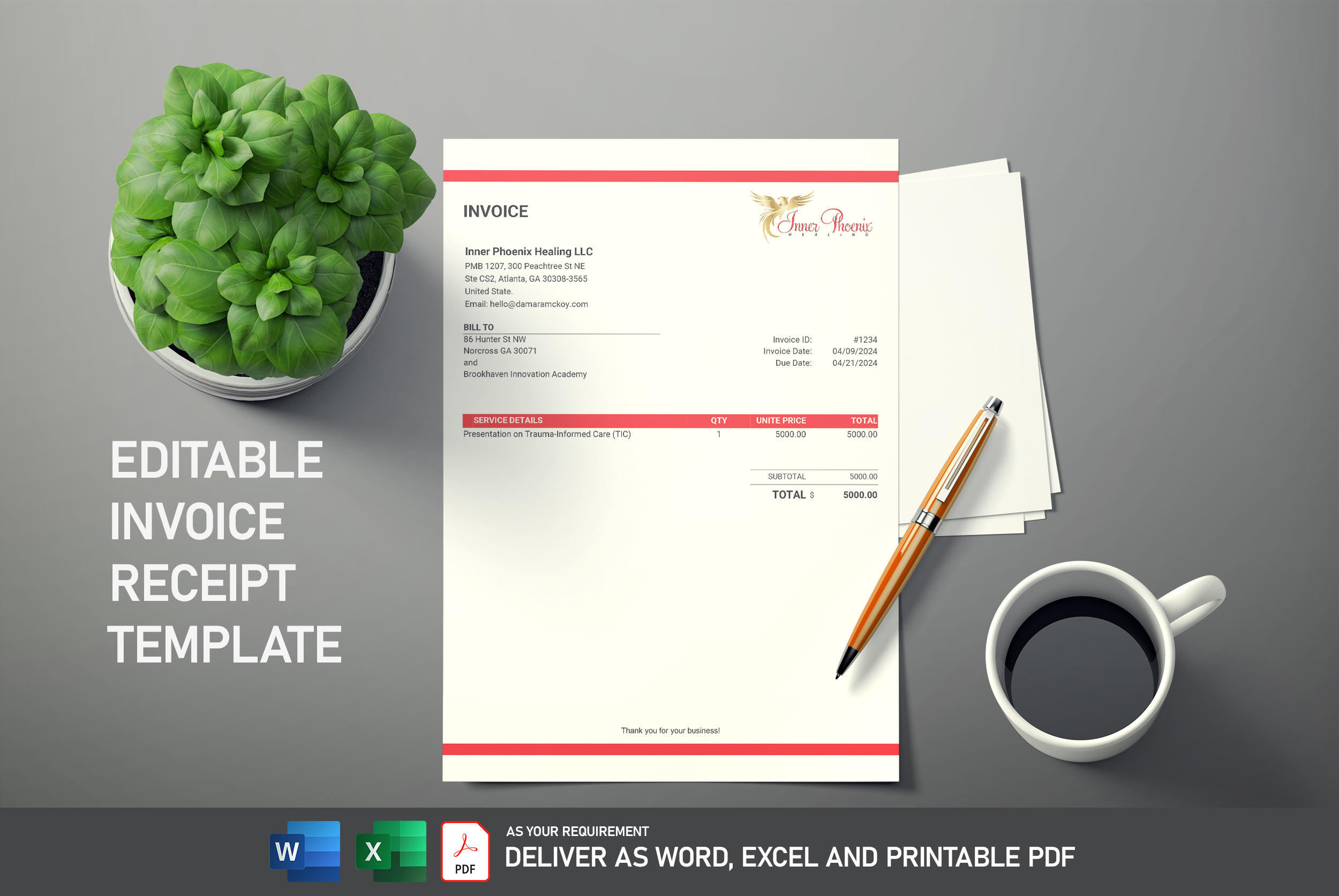 Editable Invoice & Receipt Template | IRS Form 4549 | Tax by Mehedi ...