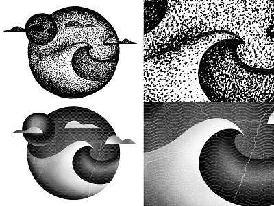 Sketch VS Digital | Make your pick 👇 analog art artist design digital drawing environment illustration landscape nature ocean procreate series shading sketch stipple stippling texture wave waves