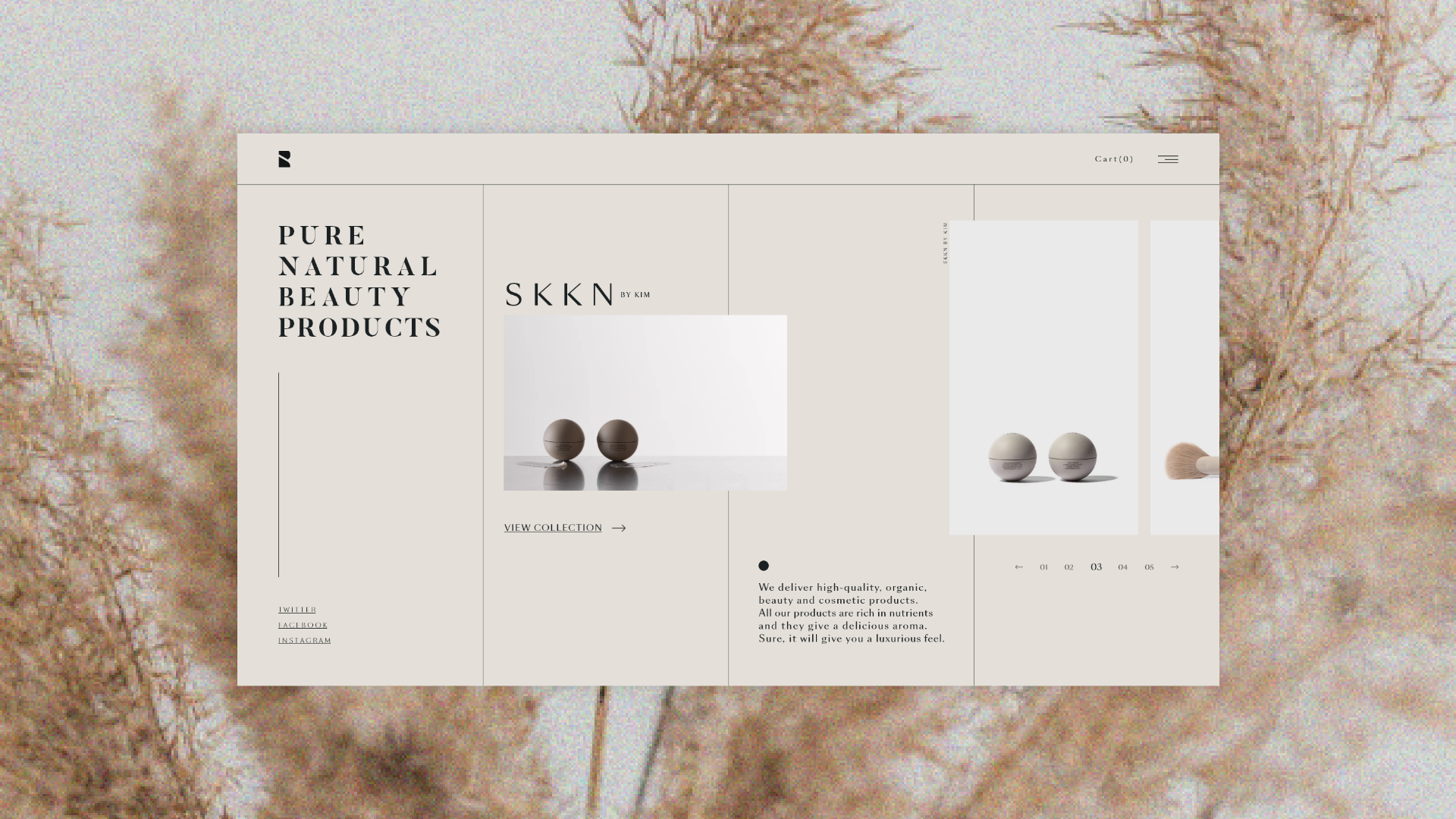 Cosmetics UI design cosmetics ecommerce landingpage natural onepage skin care store ui web design website