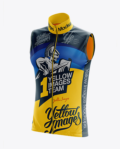 Free Download PSD Men’s Cycling Vest mockup (Half Side View) mockup designs