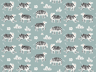 Zebra pattern animal character flat illustration packaging design pattern pattern design seamless pattern surface pattern vector vector illustration