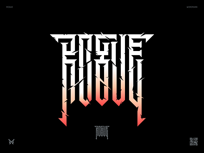 Rogue branding cut dark digital emblem gothic illustration letter logo logotype mark mase maserekt monogram symbol typography wordmark