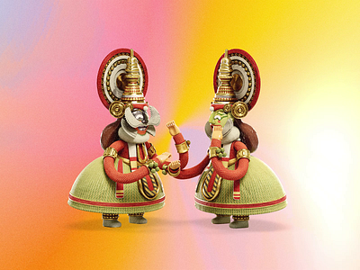 Kathakali Dancers NFT 3d 3d art animation blender3d cgi character design illustration motion graphics