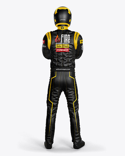 Free Download PSD F1 Racing Kit Mockup - Back View branding mockup free mockup template