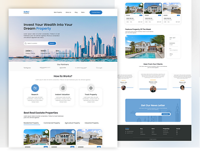 Real Estate Landing Page appdesign branding dubai figma landingpage property realestate rent responsive design ui ui design ux webdesign