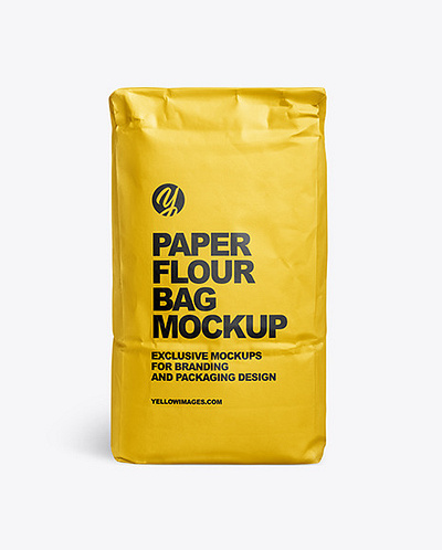 Free Download PSD Paper Flour Bag Mockup - Front View free mockup template mockup designs