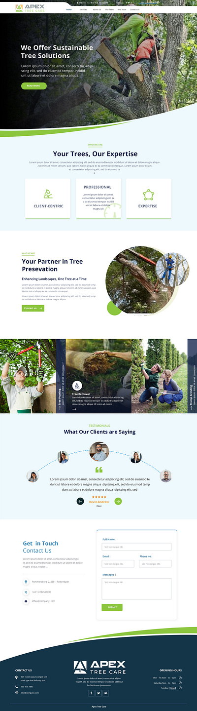 apex tree care website redesign design elementor figma graphic design ui ux web development web sesign website wix wordpress