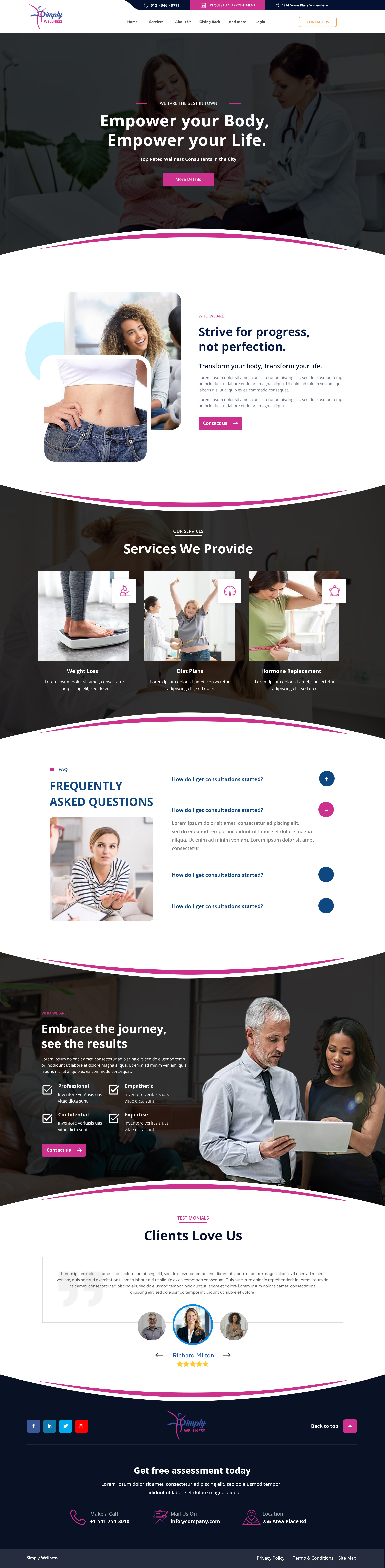 weight loss clinic design elementor figma graphic design ui ux web development wix wordpress