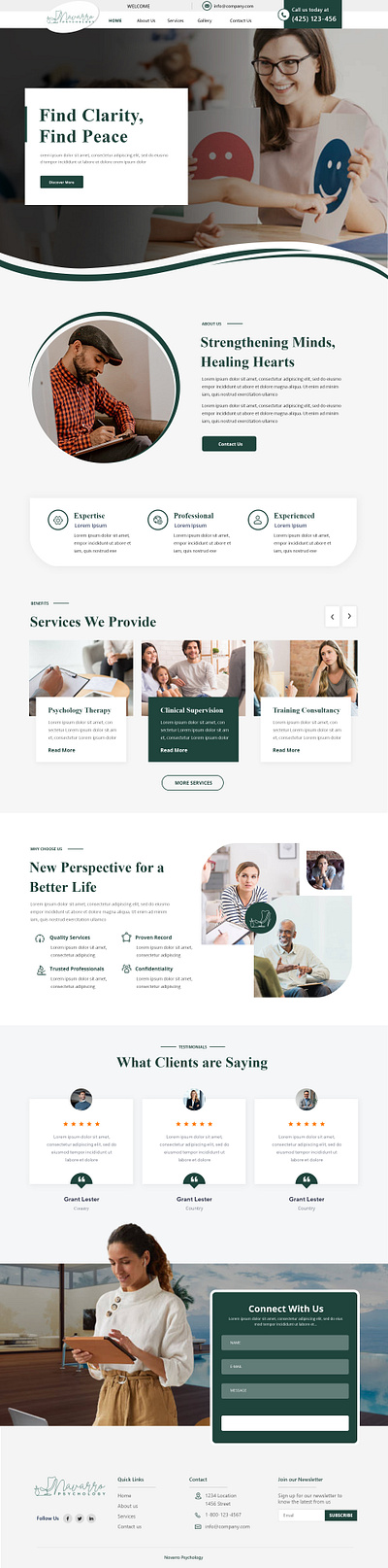 psychotherapist design elementor figma graphic design ui ux web development website