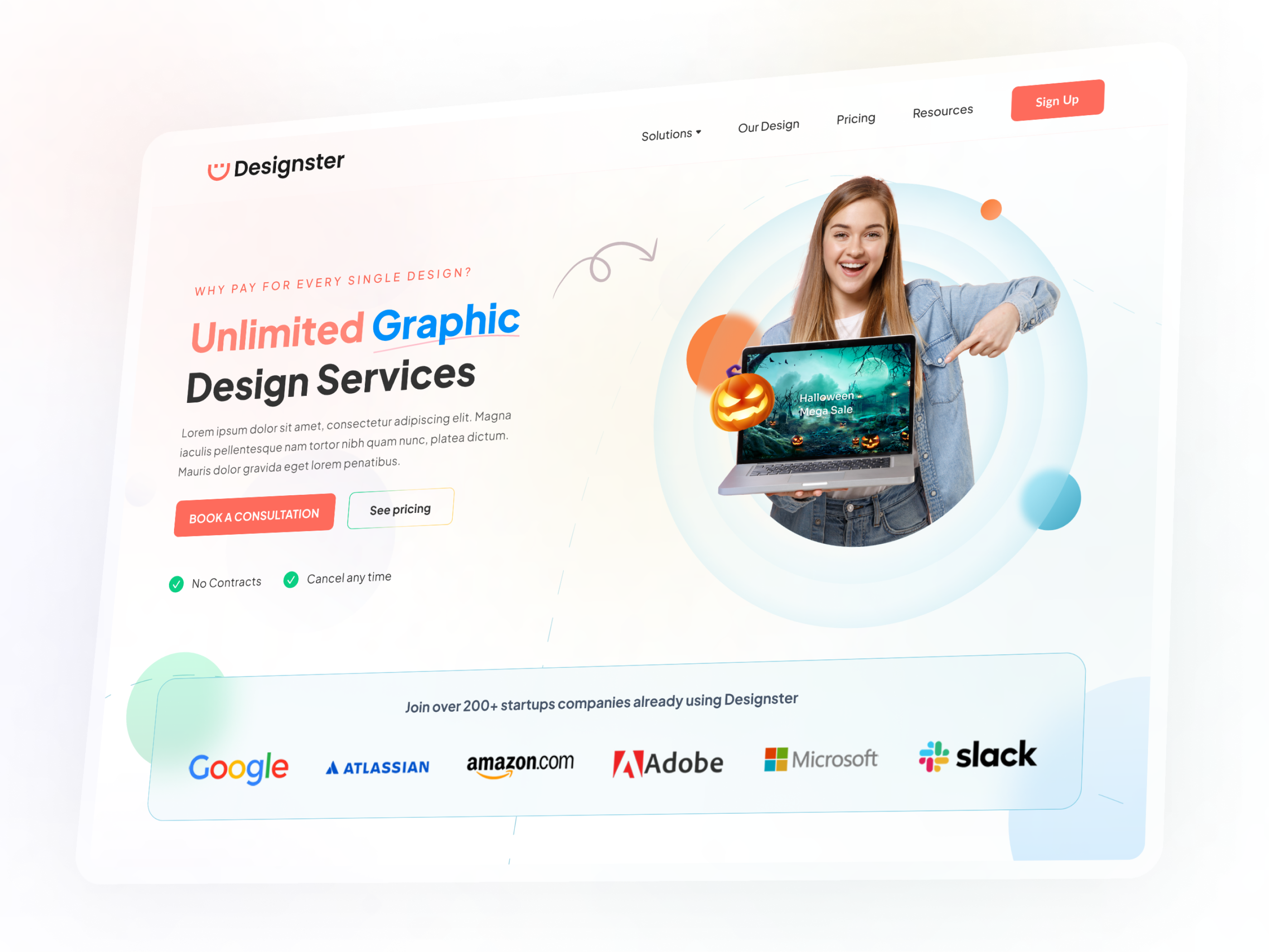 Designster Website Landing Page design interface landing page landing page ui theme ui uiux ux web ui