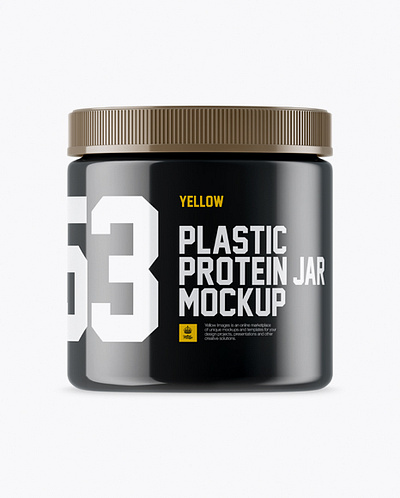 Free Download PSD Glossy Plastic Protein Jar Mockup branding mockup