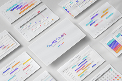 Download Gantt Chart Infographic Presentation Template yearly
