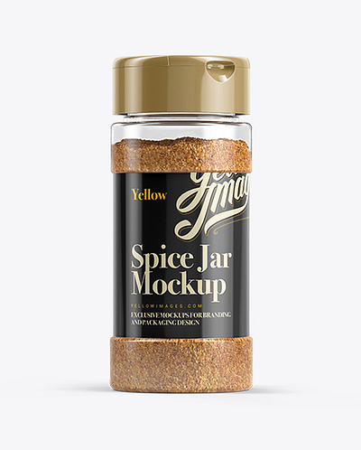 Free Download PSD Yellow Spice Jar Mockup branding mockup