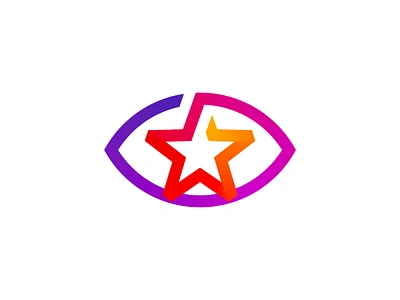 Star in eye, brand reputation management saas logo design symbol brand brands colorful customers employee eye growth incentives industry leading line art logo logo design management marketing one line path rating reputation star