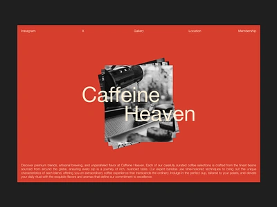 Caffeine Heaven - Coffee Shop Landing Page brew cafe coffee coffee shop footer hero landing landing page location membership menus page web design website