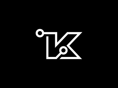 K letter logo with tech symbol black and white branding coreldraw creative icon identity initial k letter logo logotype minimalist modern sale symbol top brand wordmark