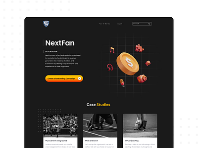 Redesign Landing Page - Nextfan.com app design graphic design landing page ui