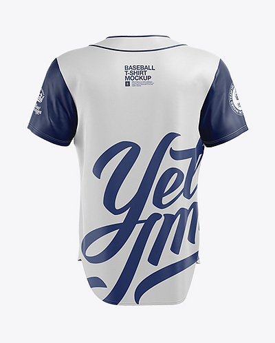 Free Download PSD Men's Baseball Jersey Mockup - Back View branding mockup