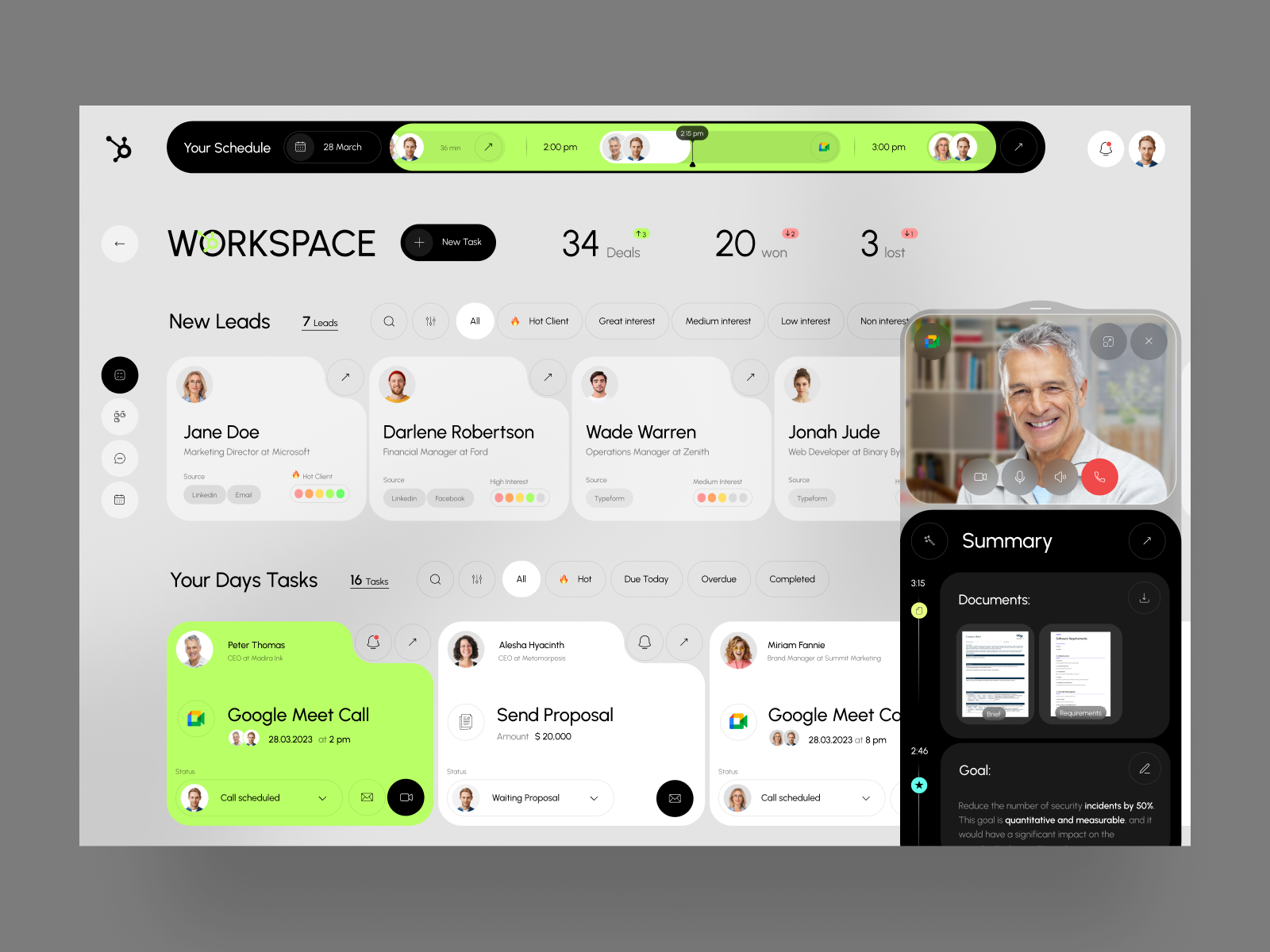 HubSpot CRM Sales Management Dashboard by Jack R. for RonDesignLab ⭐️