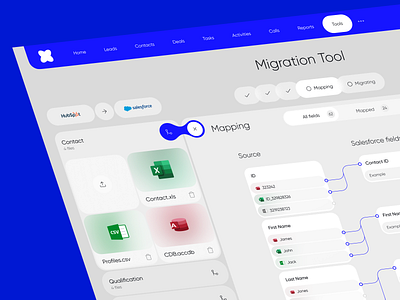 Salesforce CRM - Migration Tool Dashboard admin ai ai app app app design automation b2b business corporate crm dashboard design migration product design saas software ui ux web web app