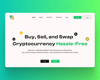 Hero Section for crypto-wallet web app blockchain cryptocurrency design desktop figma hero section homepage landing page ui ux web3
