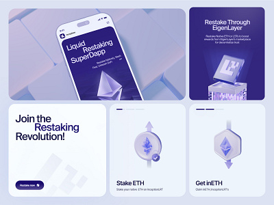 Liquid Restaking Dapp 3d blockchain coin crypto cryptocurrency dapp defi ethereum finance fintech landing page liquid restaking restaking staking startup swap token ui web3 website