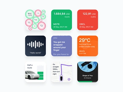 Widget Explorations ai apple clock design ios iphone shortcut simpleui ui uidesign uiux uiuxdesign uiuxdesigner uiwidget webdesign widget widgetui