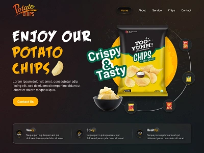 Potato Chips - Website Landing Page creative layout design modern design ui website design