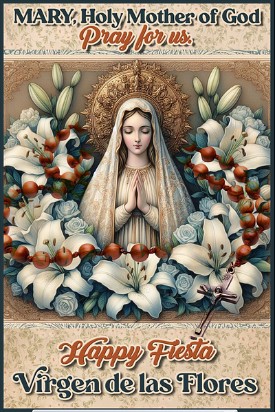 Virgen de las Flores graphic design layout tarpaulin