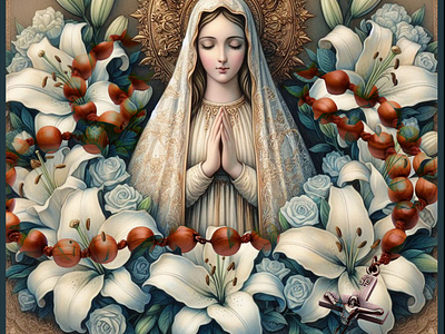 Virgen de las Flores graphic design layout tarpaulin