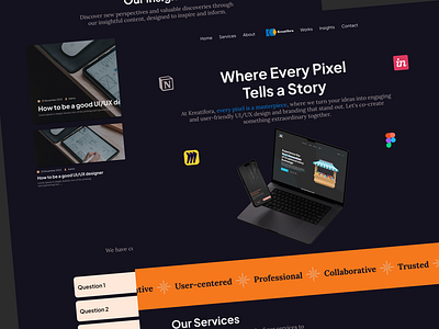 Kreatifora - Creative UI/UX Agency Web Design branding creative agency creative studio design design system graphic design kreatifora landing page logo typography ui ui design ux ux design web design web portfolio