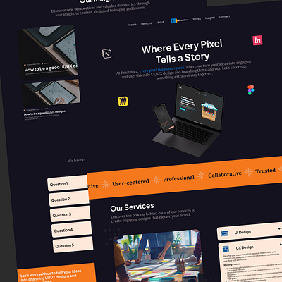 Kreatifora - Creative UI/UX Agency Web Design branding creative agency creative studio design design system graphic design kreatifora landing page logo typography ui ui design ux ux design web design web portfolio